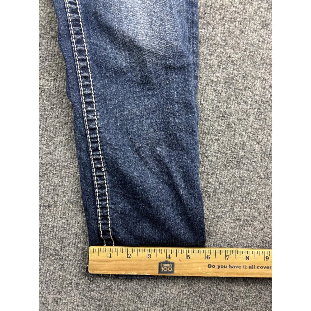 BKE Addison Crop Jeans Womens 27x24 Blue Medium Wash Low Rise Distressed Stretch - Picture 6 of 10